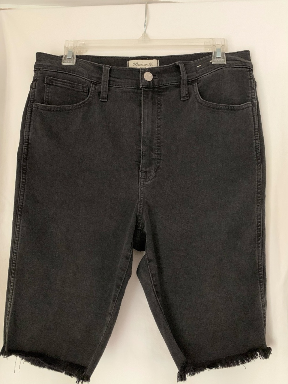 Madewell black denim 'Roadtripper Biker Shorts'